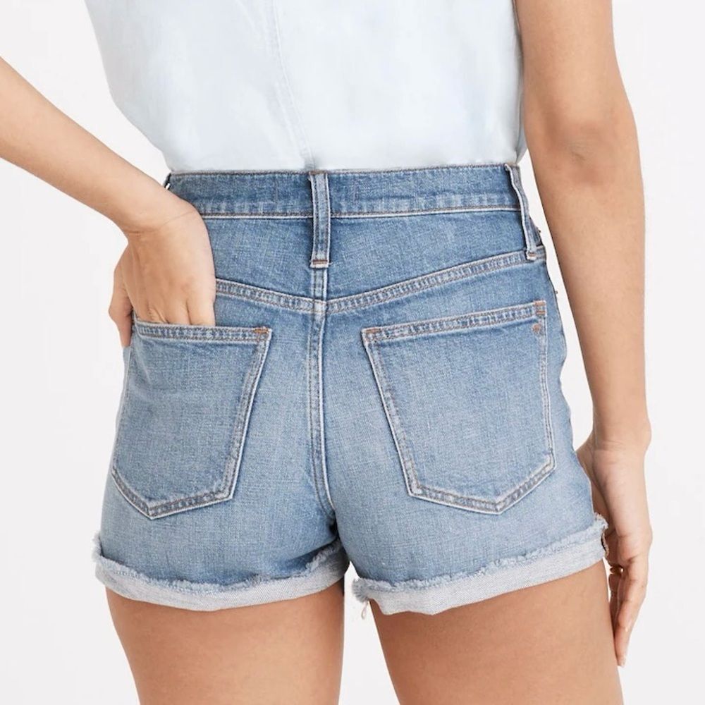 Madewell High-Rise Denim Shorts in Lavista Wash Size 26 Medium Wash Jean Short - Picture 3 of 12